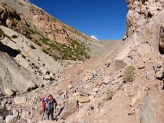 04 First View Of Aconcagua Trekking Up The Relinchos Valley From Casa de Piedra To Plaza Argentina Base Camp